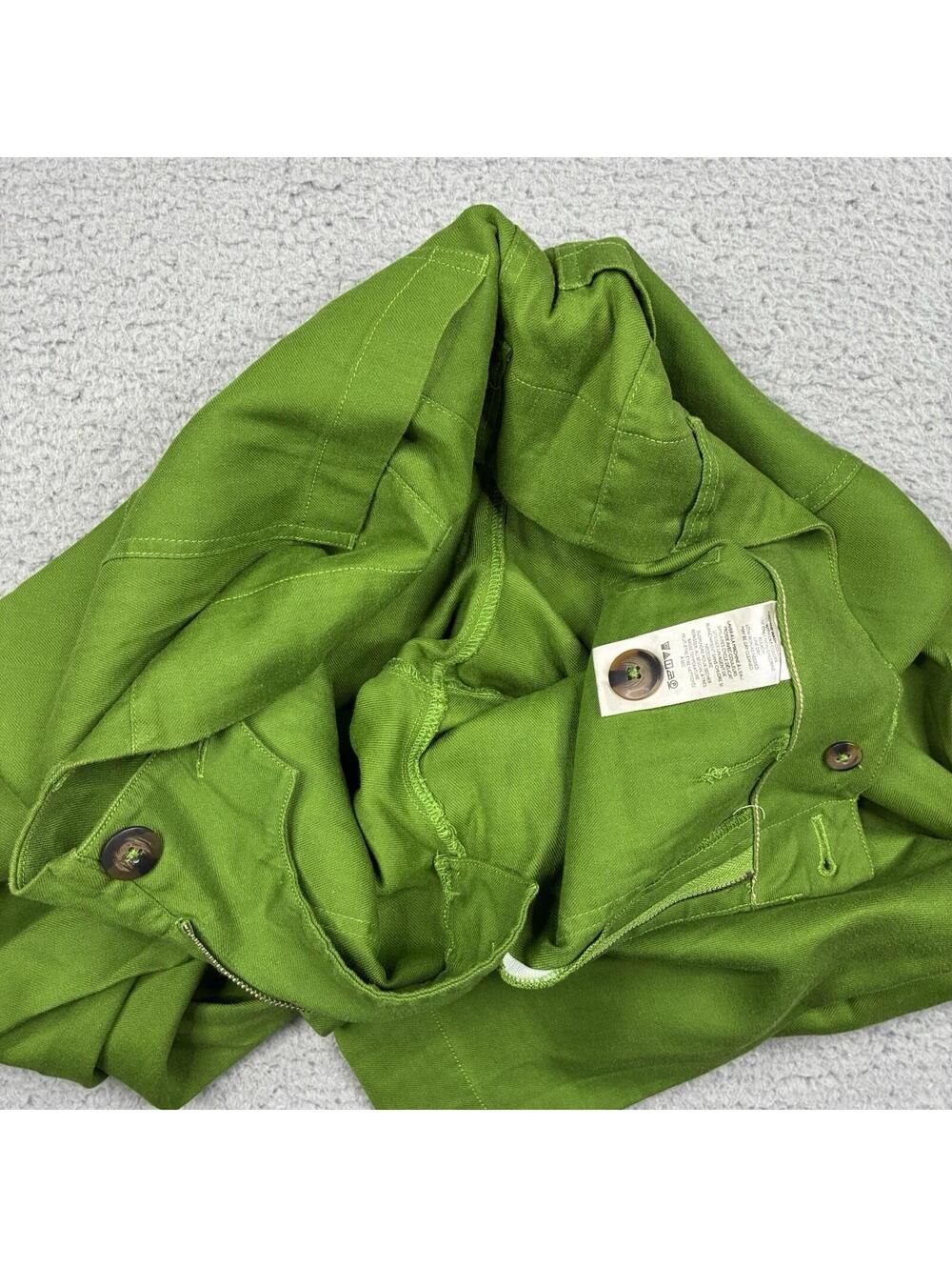 Maeve Anthropologie Colette Pants Womens 27 Green Linen Wide Leg High Rise - Picture 15 of 15